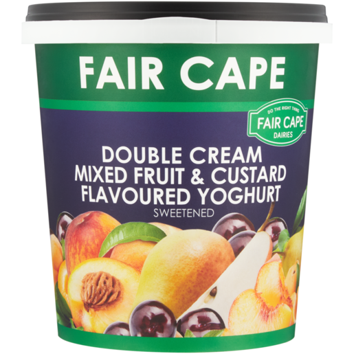 Fair Cape Dairies Mixed Fruit & Custard Flavoured Double Cream Yoghurt 1kg