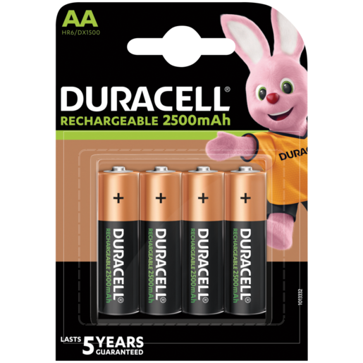 Duracell AA Rechargeable Batteries 2500mAh 4 Pack