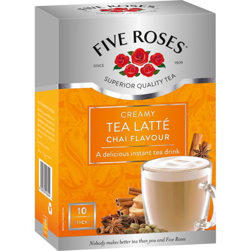 Five Roses Chai Flavoured Instant Tea Latté Sticks 10 Pack