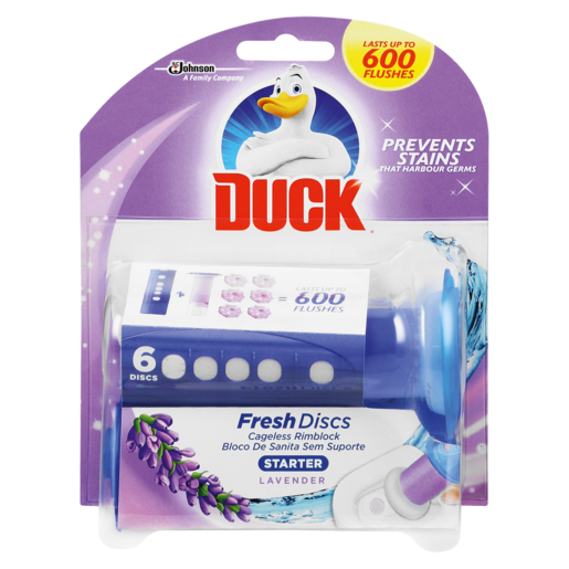 Duck Fresh Discs Lavender Stick On Toilet Cleaner 6 Pack