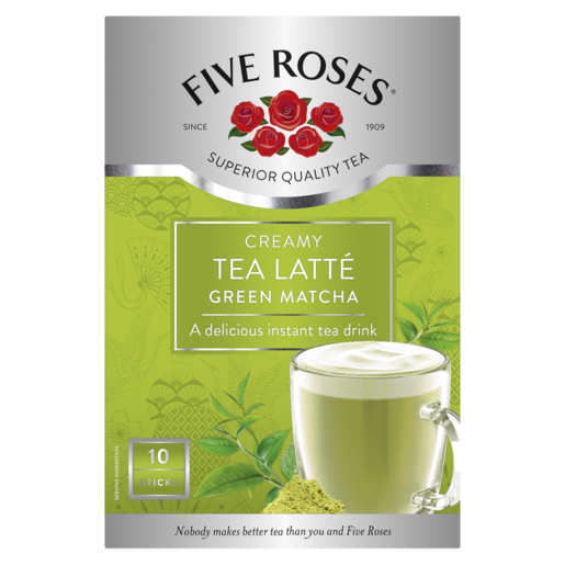 Five Roses Creamy Tea Latté Green Matcha Sticks 10 Pack