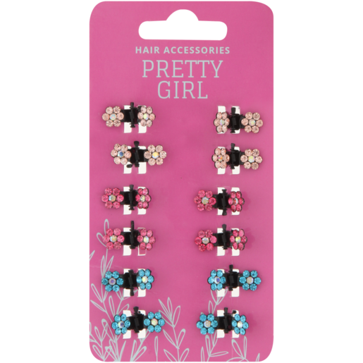 Pretty Girl Floral Hair Clip Set 12 Pack
