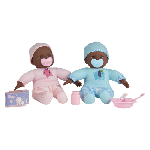 Baby Cutie Twin Babies Doll Set With Accessories 10 Piece