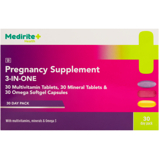 Medirite 3-In-One Pregnancy Supplement 30 Day Pack