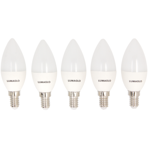 Lumaglo Cool White C35 Candle Light LED Globes 5W 5 Pack
