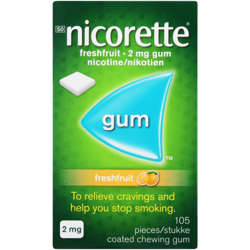 Nicorette 2mg Fresh Fruit Flavoured Gum 105 Pack
