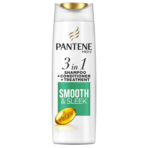 Pantene 3-In-1 Smooth & Sleek Shampoo Bottle 360ml