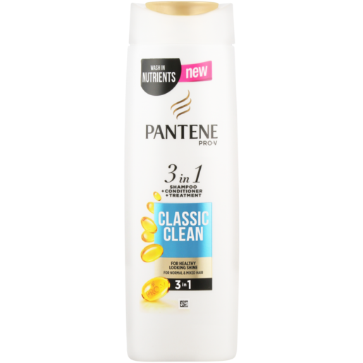 Pantene Pro-V 3-In-1 Classic Clean Shampoo Bottle 360ml