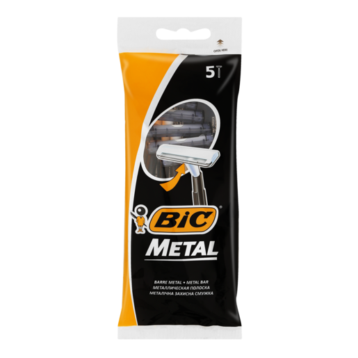 BIC Metal Mens Disposable Razors Pouch 5 Pack