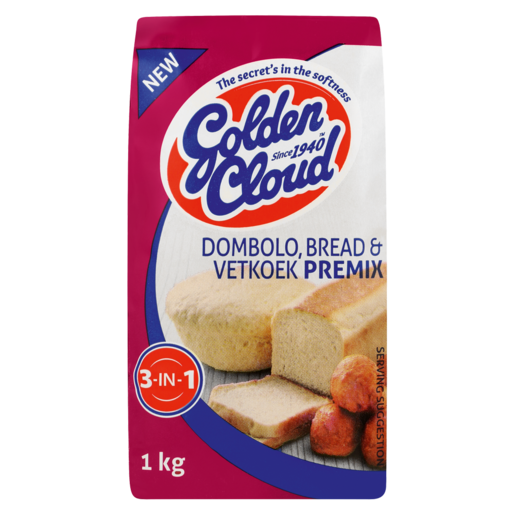 Golden Cloud 3-In-1 Dombolo, Bread & Vetkoek Premix 1kg