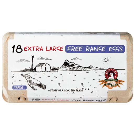 Toplay Free Range Extra Large Eggs 18 Pack