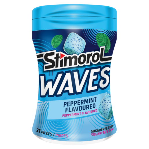 Stimorol Waves Peppermint Flavoured Sugar Free Gum 21 Pack