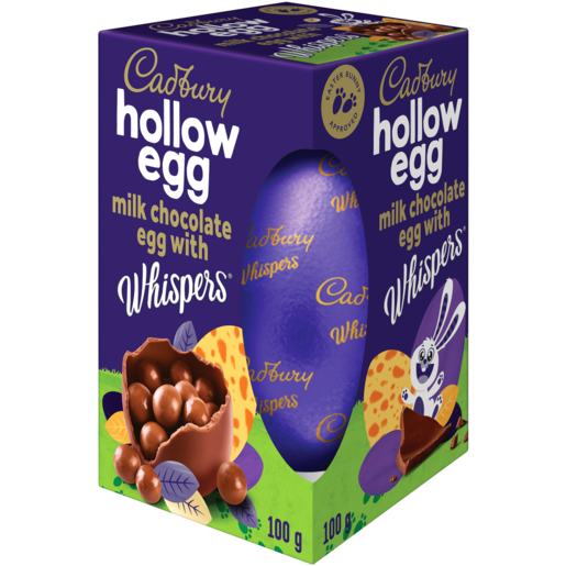 Cadbury Milk Chocolate Hollow Egg With Whispers 100g 