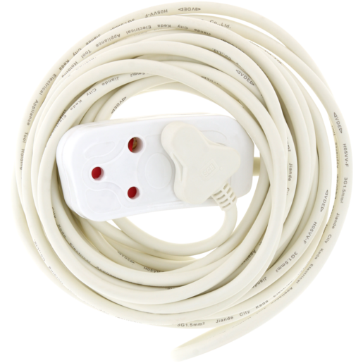 SCE White Two Way Heavy Duty Extension Cord 10m