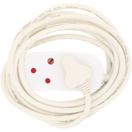 SCE White Two Way Heavy Duty Extension Cord 5m