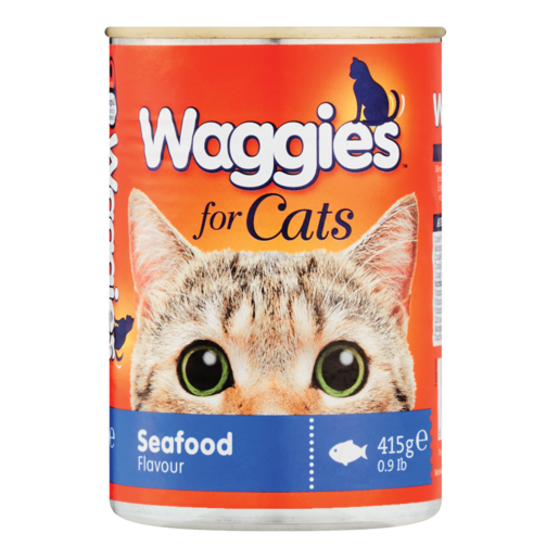 Waggies Seafood Flavour Wet Cat Food 415g 