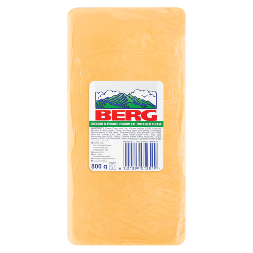 Berg Processed Cheddar Cheese Pack 800g