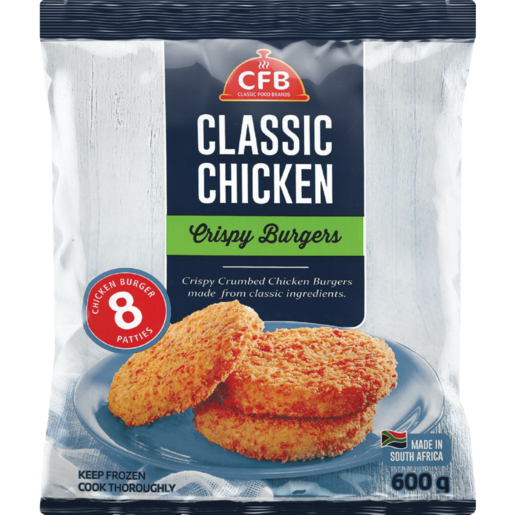CFB Frozen Classic Chicken Crispy Burgers 600g