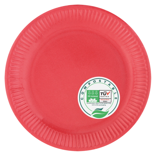 Decorata Red Compostable Party Plate 23cm 8 Pack