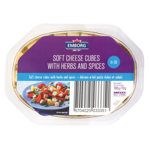Emborg Soft Cheese Cubes With Herbs & Spices 100g