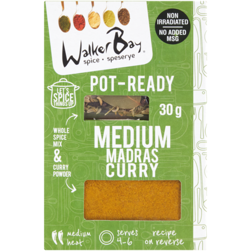 Walker Bay Pot-Ready Medium Madras Curry Spice Mix 30g 