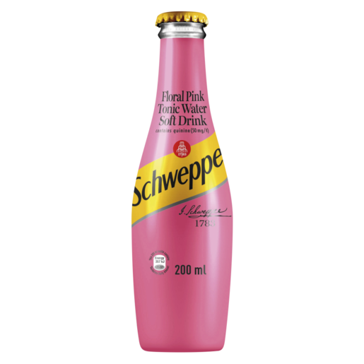 Schweppes Floral Pink Tonic Water Soft Drink Bottle 200ml