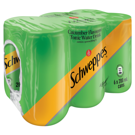 Schweppes Cucumber Flavoured Tonic Water Cans 6 x 200ml