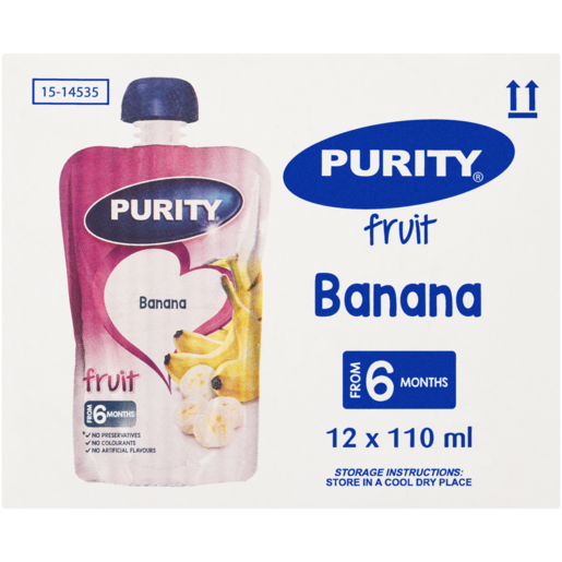 PURITY From 6 Months Banana Fruit Pouch 12 x 110ml