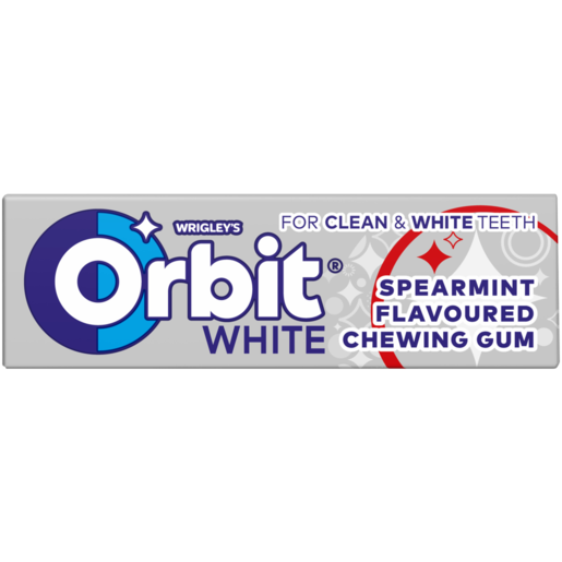 Orbit Professional White Spearmint Flavoured Sugar Free Chewing Gum 10 Pack