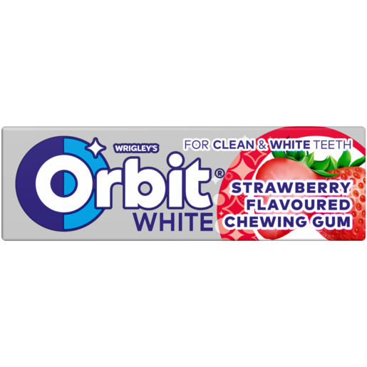 Orbit White Strawberry Flavoured Sugar Free Chewing Gum 10 Pack