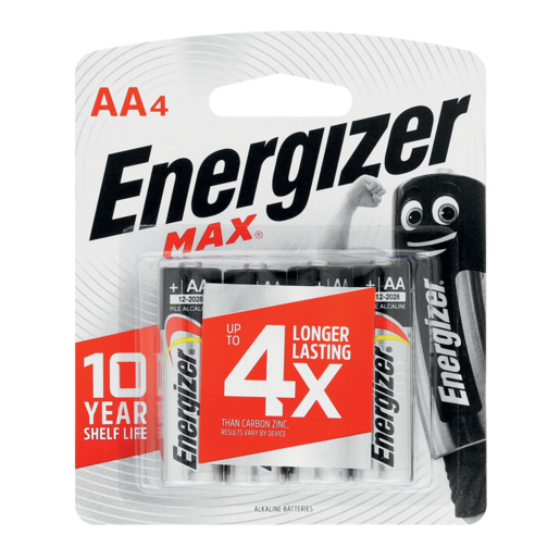 Energizer MAX AA Alkaline Batteries 4 Pack