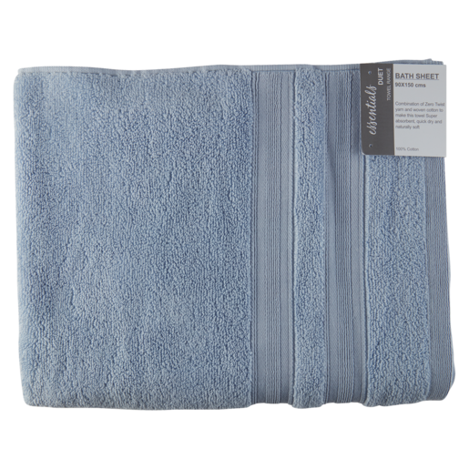 Essentials Duet Dusty Blue Bath Sheet 90 x 150cm