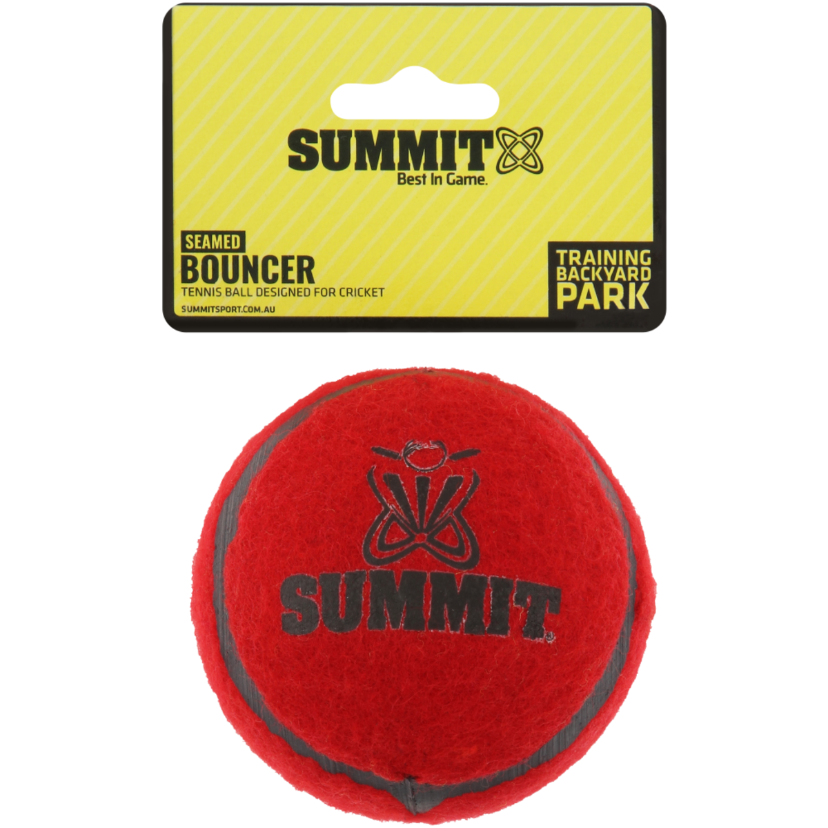 Summit Red & Black Seamed Bouncer Ball, Cricket