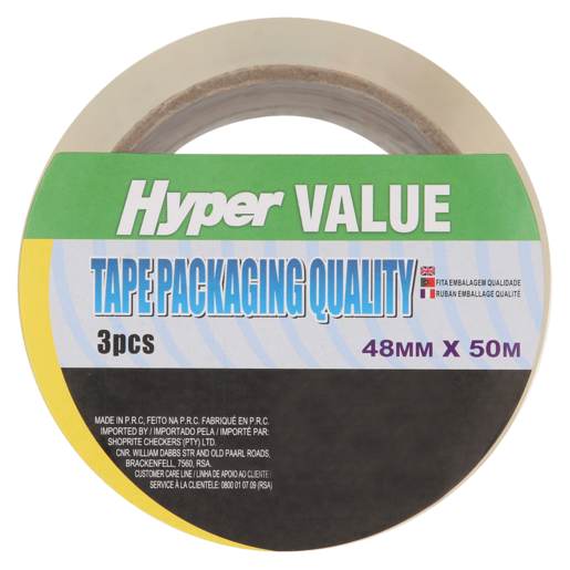 Quality Clear Tape 48mmW x 50mL 3 Pack