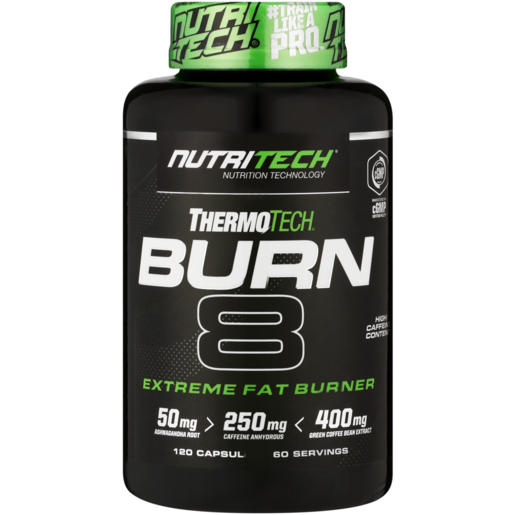NutriTech Thermotech Burn 8 Extreme Fat Burner Capsules 120 Pack