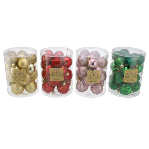 Santa's Choice Mixed Sized Christmas Tree Ball Decorations 20 Pack (Assorted Item - Supplied At Random)