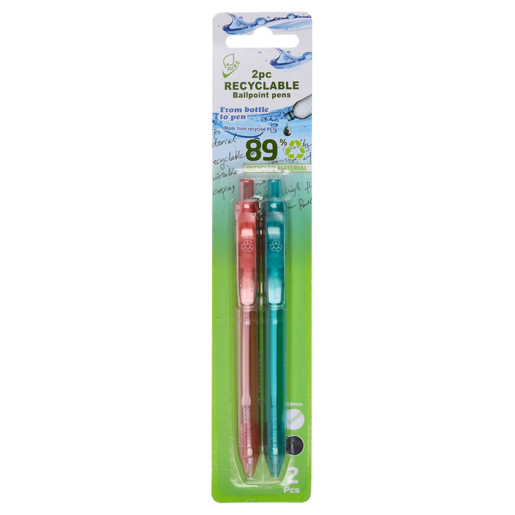 Pure Eco Black Ballpoint Pen 2 Pack