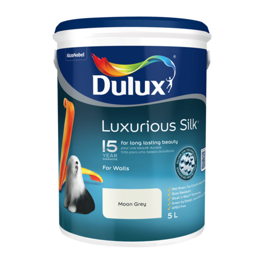 Dulux Luxurious Silk Moon Grey Interior Wall Paint 5L