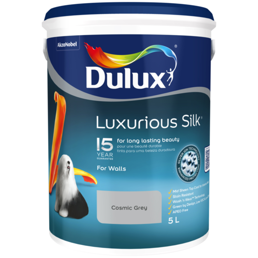 Dulux Luxurious Silk Cosmic Grey Mid Sheen Paint 5L