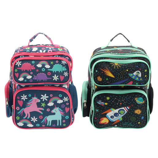 Multi Pocketed Kids Backpack 25cm (Colour May Vary)