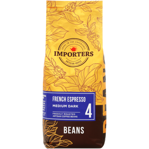 Importers French Espresso 4 Strength Medium Dark Coffee Beans 1kg
