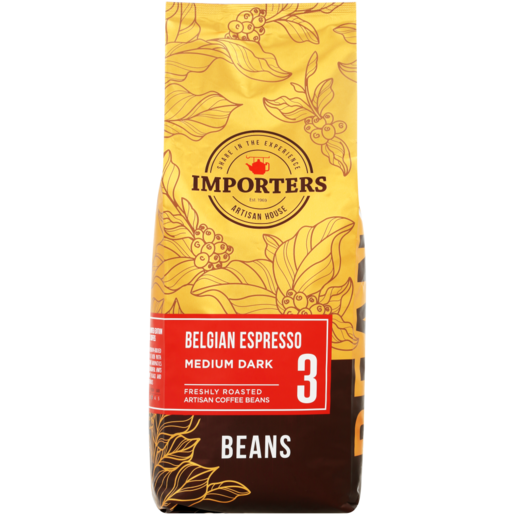 Importers Belgian Espresso 3 Strength Medium Dark Coffee Beans 1kg