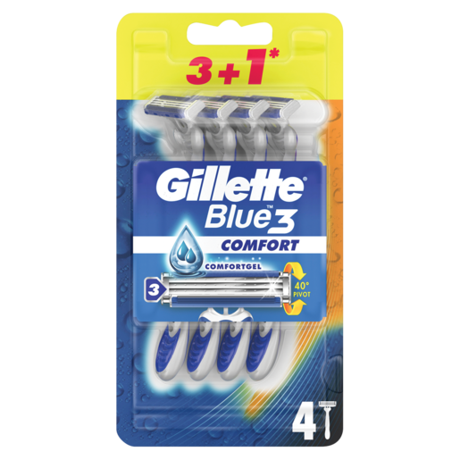 Gillette Blue3 Comfort Disposable Razor 4 Pack
