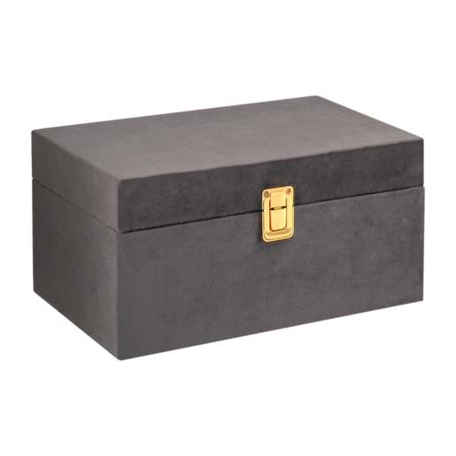 Grey Velvet Storage Box