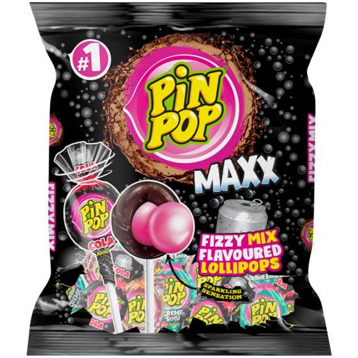 Pin Pop Maxx Sodas Flavoured Lollipops 8 pack