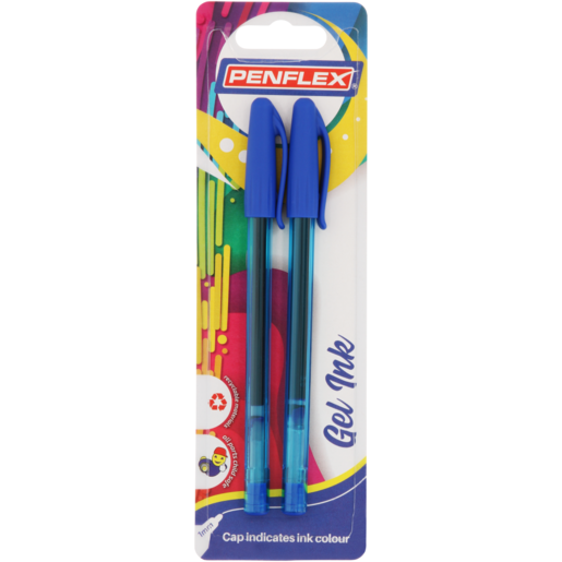 Penflex Blue Gel Ink Pen 2 Pack