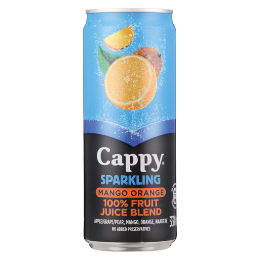 Cappy Sparkling Mango Orange Flavoured Fruit Juice Can 330ml