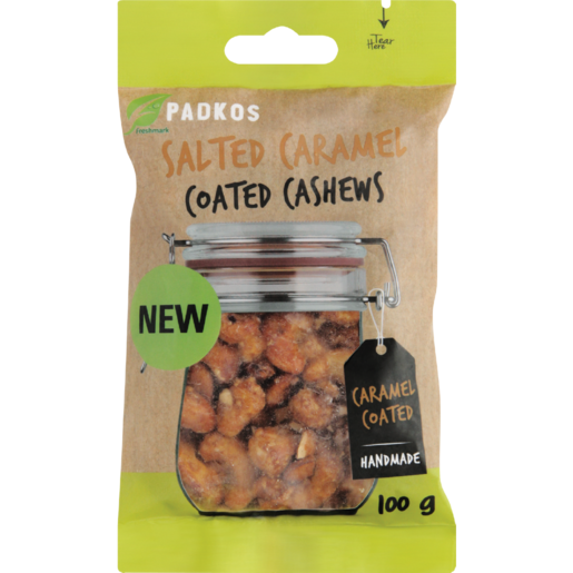 Padkos Salted Caramel Coated Cashew Nuts Bag 100g