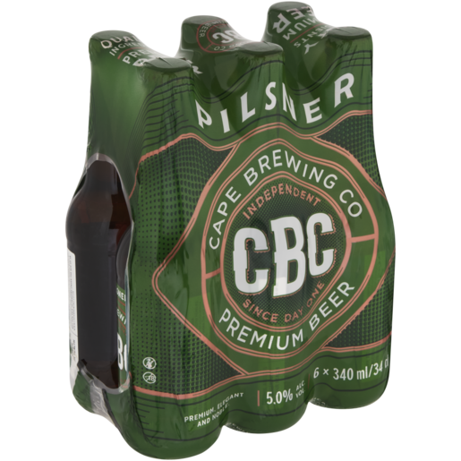 CBC Pilsner Beer Bottles 6 x 340ml