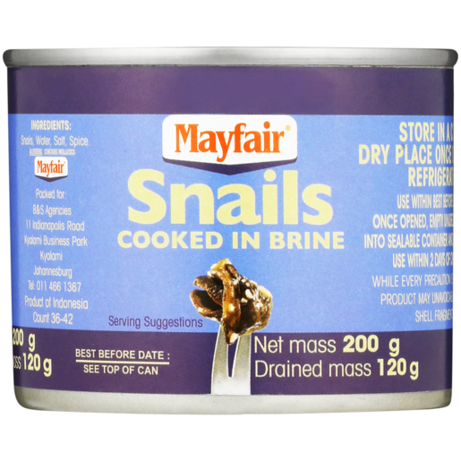 Mayfair Snails Cooked in Brine 200g
